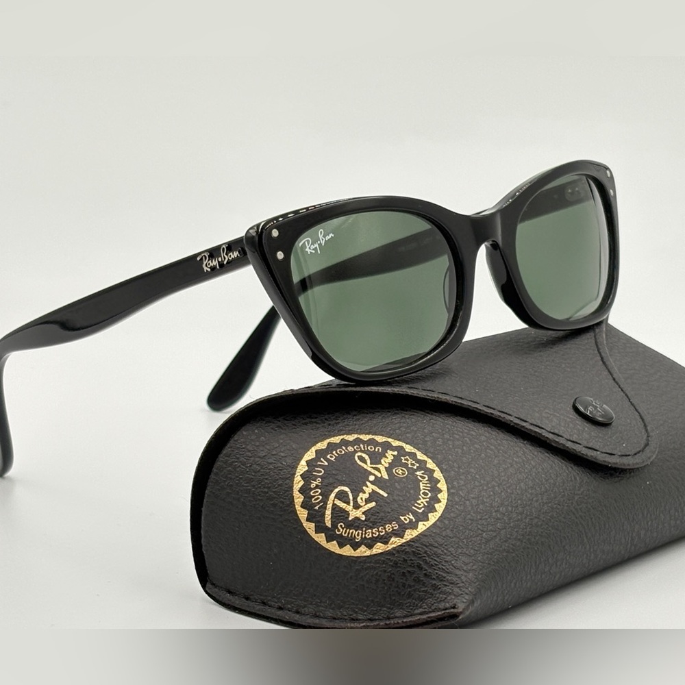 Women’s Ray-Ban Lady Burbanks RB2299 Black Frame “Hailey Bieber” Cat Eye Frame - Picture 8 of 10